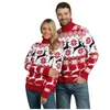 Erkek Sweaters 2024 Kış Anne Baba Çocukları Eşleşen Örgü Noel Ailesi Çiftler Jumperlar Sıcak Gölgeli Günlük Örgü Noel Bakış
