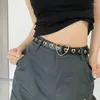 Ceintures Mode PU Cuir Ceinture Femmes Vintage Y2K Réglable Coeur Boucle En Métal Mignon Parti Creux Punk Cool Pour Robe Jeans