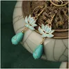 Dangle Chandelier Earrings Vintage Fashion Delicacy Cloisonne Flowers Mywiny Nature Stones Ethnic Jewelry Drop Delivery Ote7L