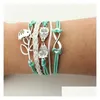 Charm-Armbänder Mtilayer Wickelarmband Charm-inspirierter Baum des Lebens Liebe Herz Glauben Unendlichkeit Armbänder für Frauen Kinder Modeschmuck Dhewr