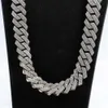 AAA Gems Sier Ketting 18Mm 20Mm Sier/10K/14K/ Goud Moissanite 4 Rijen Prong Iced Out VVS Miami Cubaanse Link Chain