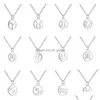 Pendentif Colliers Haute qualité en acier inoxydable 12 zodiaque Constellation pendentif colliers pour femmes hommes forme ronde Sier Colo Dhgarden Dhbye