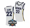 22 Caitlin Clark Jersey Iowa Hawkeyes 여자 대학 농구 유니폼 검은 흰색 옐로우