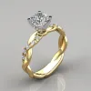 Pierścienie Diwenfu 14K Rose Gold White 1 karat FL Diamentowy pierścień do srebra 925 Jewelry Ceste