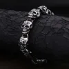 Bracelets Gothic Vintage Men's Skull Bracelet 316L Stainless Steel Punk Hip Hop Skeleton Bracelets Fashion Amulet Jewelry Gifts Wholesale