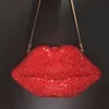 Red Lip Diamentowa torba obiadowa w stylu Banquet Banquet Diamond Noving Work Clutch Work 240221