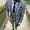 Suits Mens Suits Wave Point Three Pieces Män klänning Suits Casual Commuter Office Business Suits For Wedding (Blazer+Vest+Pants)