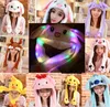 Chapeau en peluche avec oreilles lumineuses pour enfants, dessin animé mignon, jouet en peluche, compagnon de jeu, cadeaux de vacances, vente en gros