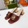 Slippers Sandals G-Slipper slipper slide Women Interlocking Cut-out Shoes 5cm heel Lady Flip Flops Slip On Beach Slide Flat Casual Walking size 35-44 1.25 13