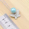 Sets Butterfly Silver 925 Bridal Jewelry Sets White Cubic Zirconia Blue Pearl For Women Earrings/Ring/Pendant/Necklace