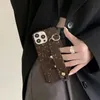 Fashion Luxury Designer Brown Flower Phone Falls för iPhone 15 14 Pro Max Plus 13 12 11 XS XR XSmax Leather Card Holder Pocket Cellphone Cover CYG24022005-6