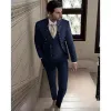 Tute Abito formale da uomo 3 pezzi Smoking da sposo da sposa color kaki (giacca + pantaloni + gilet) Set di pantaloni da giacca slim fit da uomo