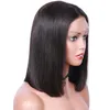 BOB WIG Fronte Fronte Fronte Brasiliana Parrucche per capelli umani per donne nere Prenisse Bhort Natural Natural 13x4 Vergine dritta Full Frontal Closure Wig