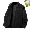 Large size jacket for men's spring and autumn new casual loose fitting middle-aged and young workwear with a lapel jacket for men's outerwear