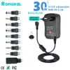 30W US/UK/AU/EU Universal Power Adapter 3V 4.5V 5V 6V 7.5V 9V 12V AC DC Charger Converter + 5V 2.1A USB -port med 6 8 9 PCS Jack