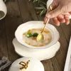 Servis uppsättningar europeisk stil lättnad Dessert cup vatten separerad stuvning ångad äggskål keramisk soppa