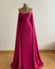 Elegant Fuschia Plus Size Mermaid Evening Dresses Long for Women Strapless Pleats Floor Length Satin Pageant Brithday Party Gowns Formal Wear Custom