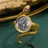Ringen Solid 925 Zilveren Griekse Munt Ring 18K Gold Tone Romeinse Antieke Heracles Ringen C11R1S26171