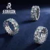 Jóias personalizadas de fábrica Sier VVS Moissanite Diamond Hip Hop Star Iced Out Letter Ring Men