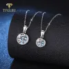 Necklaces TFGLBU Platinum 13CT Moissanite Necklace for Women Classic Bubble Pentant O Chain Birthday Gift S925 Sterling Silver Jewelry