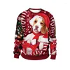 Männer Hoodies Weihnachten Pullover Pullover Für Männer Santa Claus 3D Druck Oansatz Pullover Top Paar Kleidung Urlaub Frauen Sweatshirts