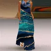 Basic Casual Dresses Summer Sexy Maxi Dress Women Sleeveless V-Neck Printed Robe Party 2023 Retro Loose Beach Vestidos Y2k S-5XL T240221