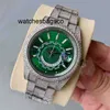 Herenhorloge Schoon horloge Heren diamant Automatisch mechanisch uurwerk Dames saffier 41 mm roestvrij staal Waterdicht polsbandje Zakelijk