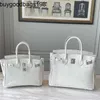 Himalayan handväskor Diamond Buckle Leather S Bag 2024 äkta vitt krokodilmönster en axel crossb