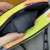 bolso de diseñador Bolso de caja de camuflaje para mujer colorido Color del arco iris Renderizado Gradiente Bolsos cruzados para mujer Bolsos de hombro de cuero genuino Cadena cruzada