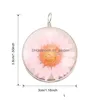 Charms Neueste Kreative Design Glas Dired Blume Kleine Daisy Ball Form Anhänger Für Halskette Ohrring Colorf Transparent DIY Dhgarden Dhxa0