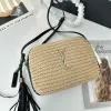 Designer stro schoudertas Dames cameratassen Gewatteerde strand crossbody tas Handtassen met kwastjes Raffia grastassen Rits clutch tassen Portemonnees Messengerbag