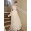 Roupas étnicas Luxo Halter Noite Banquete Vestido Vestido Princesa Estilo Prom Mulheres Malha Formal Party Vestidos De Festa Elegante Cheongsam