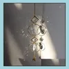 Tuindecoraties Zonnevangers Hangende Kristallen Bol Kralen Ornament Raam Patio Gazon Maan Ster Hanger Glazen Prisma Regenboog Maker D Dhhi5