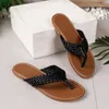 Тапочки Коричневые женские летние туфли из искусственной ткани на плоской подошве, 2024 г., шлепанцы с открытым носком, уличная женская повседневная пляжная обувь