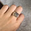 Ringar 14k guld 3 karat diamantring för män rock 14k guld smycken anillo esmaltado silver 925 smycken bague diamant bizuteria ringar