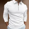 Новая мужская футболка с длинными рукавами, мужская популярная летняя повседневная рубашка с 3D лацканами, повседневная рубашка-поло, мужская одежда 240221