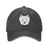 Gorras de bola Algodón clásico Sonriendo West Highland White Terrier Gorra de béisbol Mujeres Hombres Ajustable Westie Perro Papá Sombrero Deportes