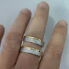 Cluster-Ringe, 1 Paar, Love Alliance, neueste 18 Karat vergoldete Paar-Ehering-Designs für Männer und Frauen, Versprechen, Jahrestag, Ehe