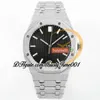 APSF 15500フロストSS SA4302オートマチックメンズウォッチ41mmグレーテクスチャダイヤルスティックマーカーステンレス鋼SSブレスレットスーパーエディションTrustyTime001腕時計