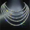 Fashion Jewelry Hip Hop Necklace Pass Diamoster 5mm Vvs Moissanite Iced Out Tennis Chain for Men Women ZZ