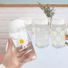 Waterflessen 480ml Plastic Daisy Transparante fles BPA-vrije buitensportbeker Mok Student draagbaar met touw