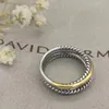 Anelli nuziali firmati Twisted DY per donna uomo regalo Diamanti Argento sterling 925 moda Placcatura oro 14k Anello di fidanzamento di lusso gioielli dy
