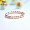 Rings Kuololit Solid 18K 10K Yellow Gold Beaded Ring for Women Solid Ball Matching Eternity Band for Engagement Promise New Arrival