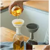 Other Kitchen Tools Tool Mini Sile Funnel Mtifunction Splash Proof Non-Sticky Oil Funnels Seasoning Dish Liquid Transfer Drop Delive Dh14U