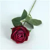 Декоративные цветы Венки Искусственная роза One Real Touch Розы Фланель Искусственный цветок для свадебной вечеринки Украшение дома Drop Deli Dh54G