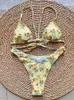 Costume da bagno donna Micro brasiliano Mini bikini Costume da bagno Mat Bikini 2023 Costume da bagno push up Costume da bagno con cinturino caffè Costume da bagno donna J240221