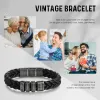 Bracelets Personalize Men Beads Charm Leather Bracelets 23cm Family Kids Child Names Bangle Jewelry Gift for Father Dad Grandpa Husband