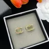 Boucles d'oreilles à tige en argent 925 plaqué or 18 carats avec cristaux, accents de perles strass pour mariages