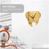 Wall Clocks Unique Tooth-Shaped Mirror Clock Modern Dental Clinic Silent Decorative Office Acrylic Drop Delivery Otoqt