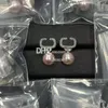 Lady Pearl Luxury Earrings Earndrops Designer Letter Plated Earrings Pendant Dingles With Stamp